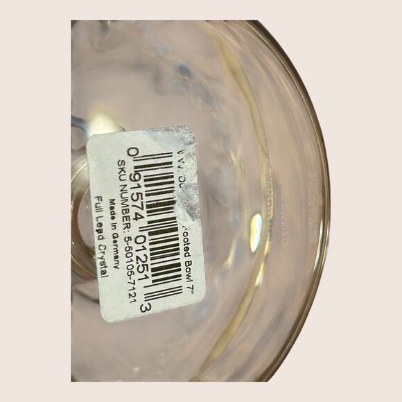 ✨ VERA WANG WEDGEWOOD DUCHESSE 7" FOOTED BOWL BLOWN GLASS DISCONTINUED - Picture 4 of 7